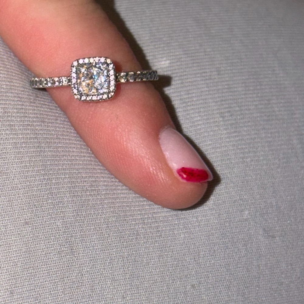 Pandora Silver and White Sparkling Ring